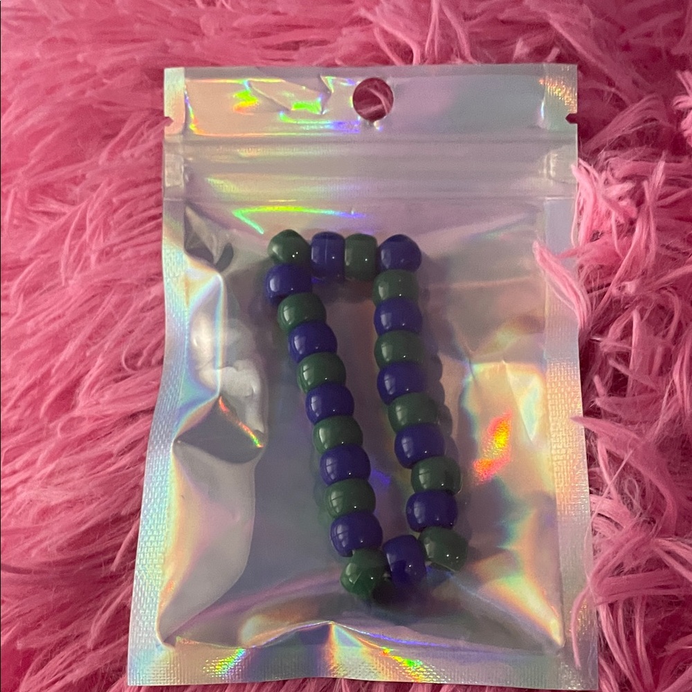 Blue and Green Beaded Bracelet
